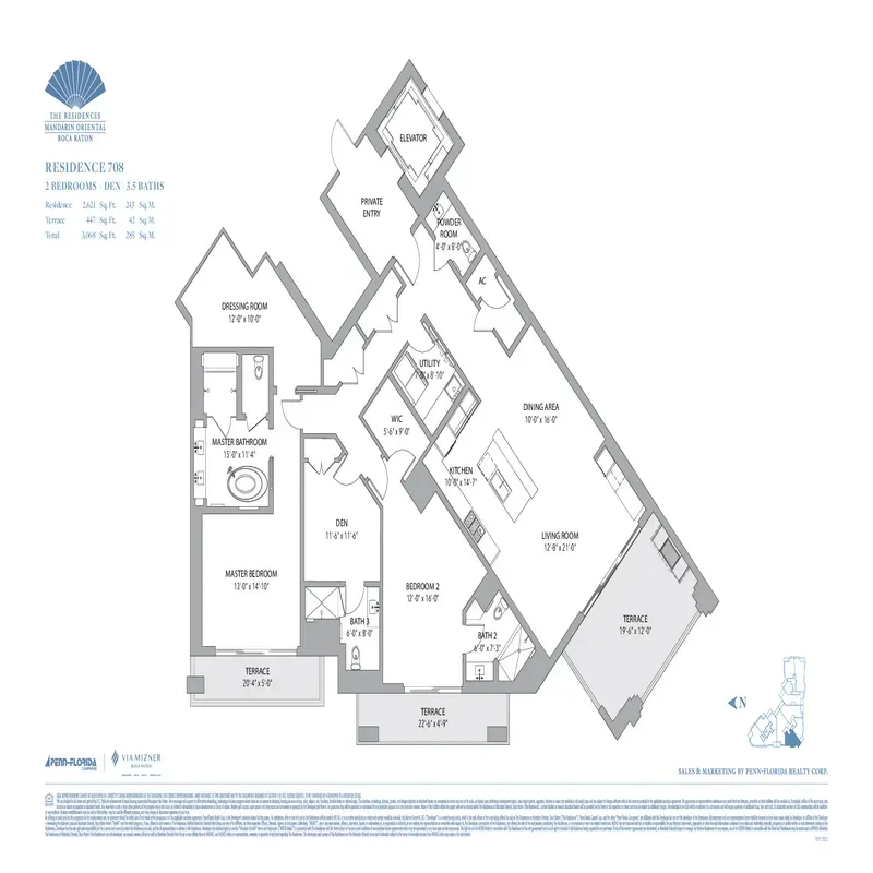 The Residences at Mandarin Oriental Boca Raton floor plan 3