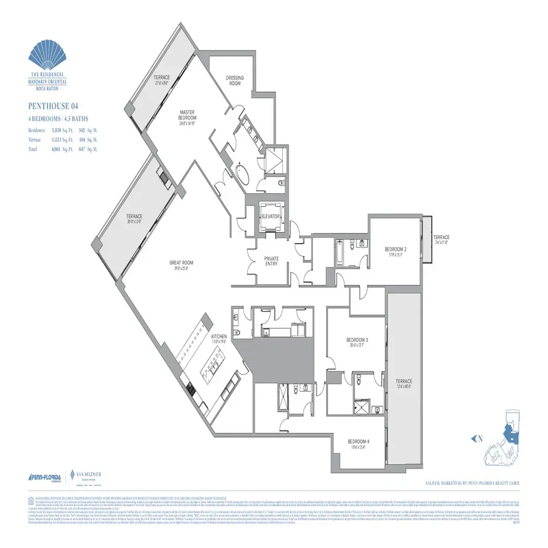 The Residences at Mandarin Oriental Boca Raton floor plan 5