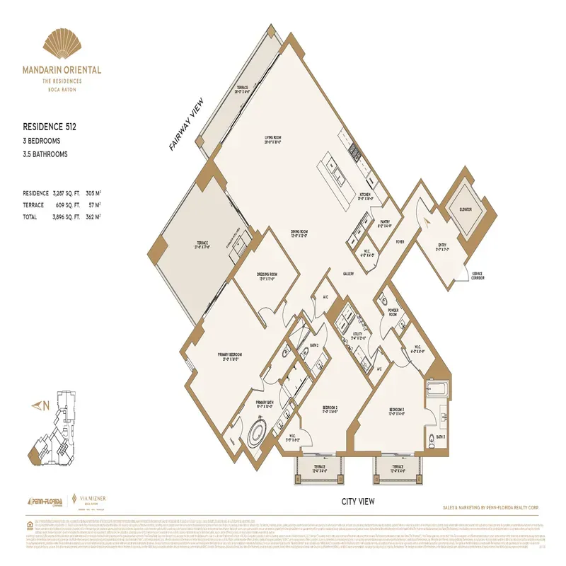 The Residences at Mandarin Oriental Boca Raton floor plan 9