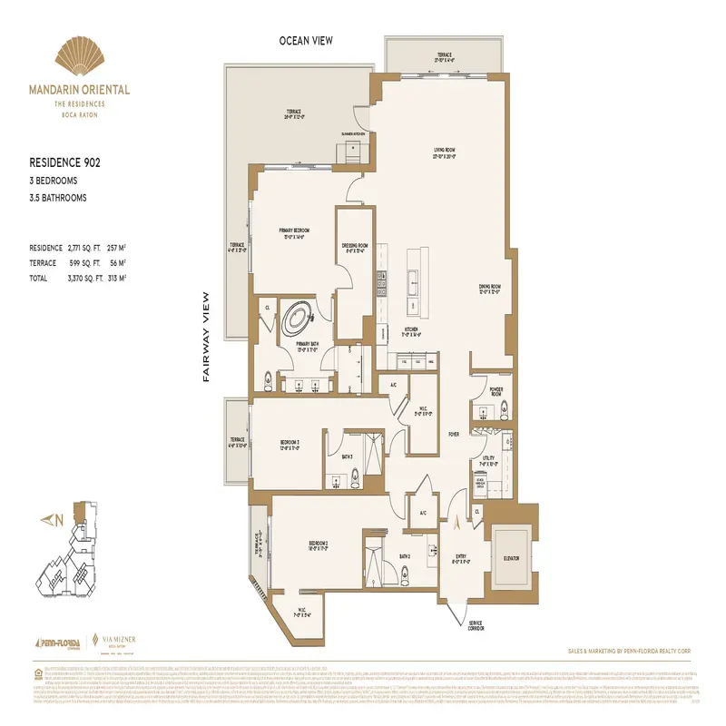 The Residences at Mandarin Oriental Boca Raton floor plan 11