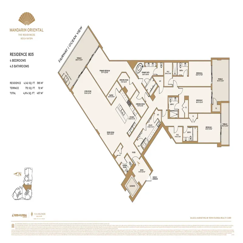 The Residences at Mandarin Oriental Boca Raton floor plan 13