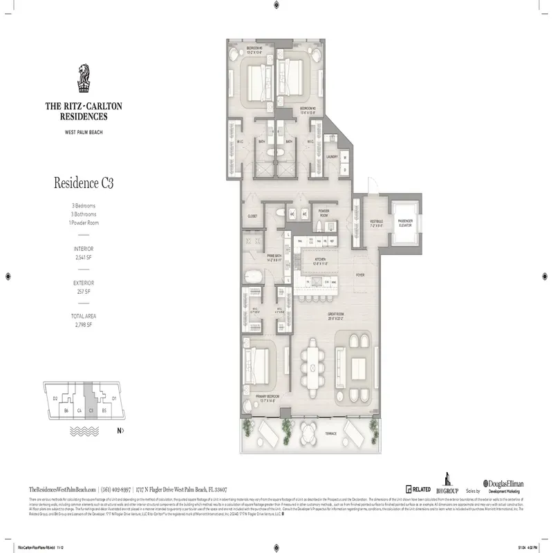The Ritz-Carlton Residences West Palm Beach floor plan 3