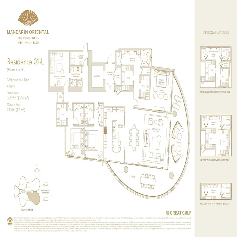 Mandarin Oriental Residences West Palm Beach floor plan 1
