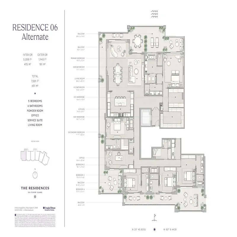 The Residences Six Fisher Island floor plan 2