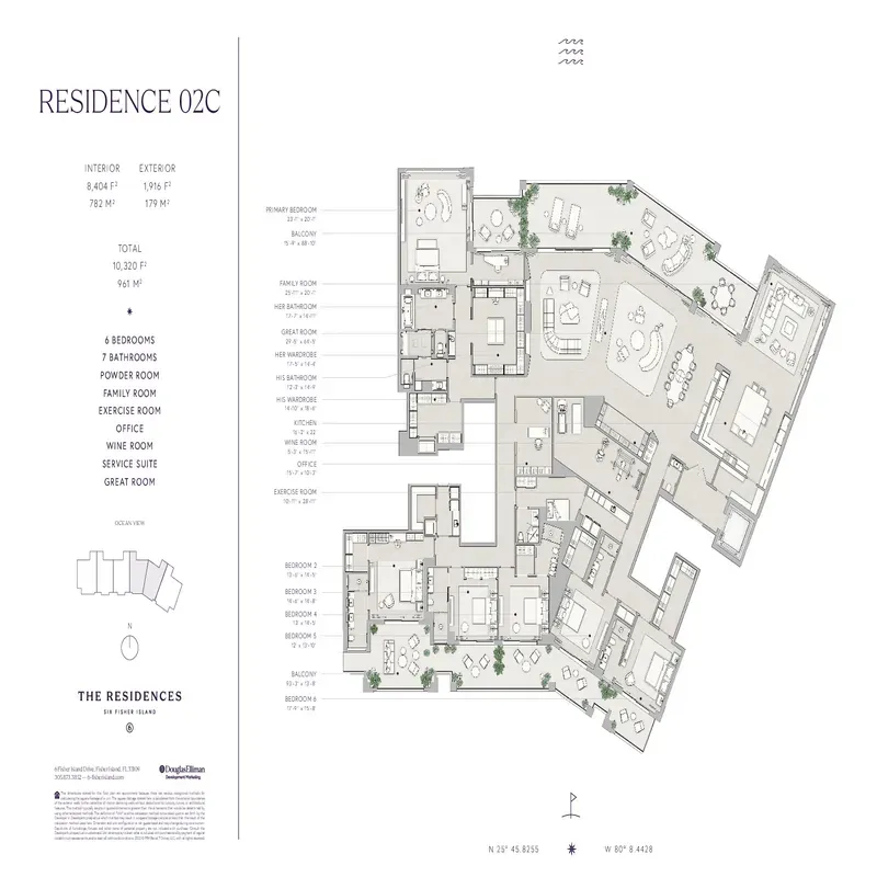 The Residences Six Fisher Island floor plan 3
