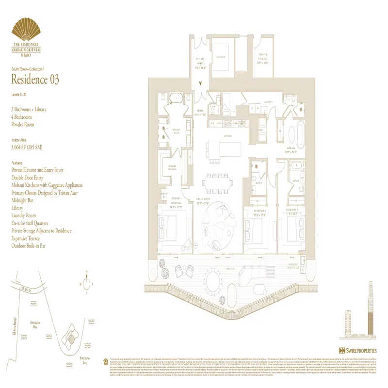 The Residences at Mandarin Oriental Miami floor plan 10