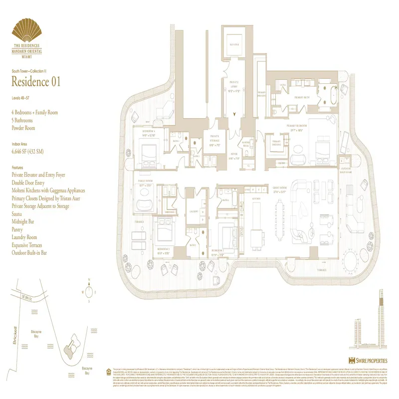 The Residences at Mandarin Oriental Miami floor plan 16