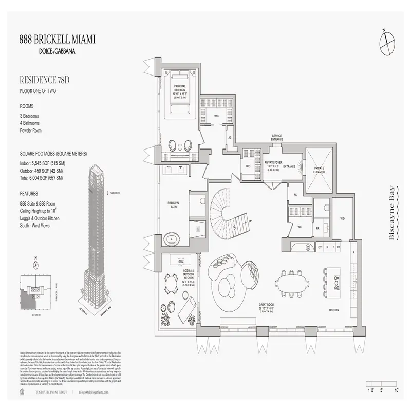 888 Brickell Miami Dolce and Gabbana floor plan 2