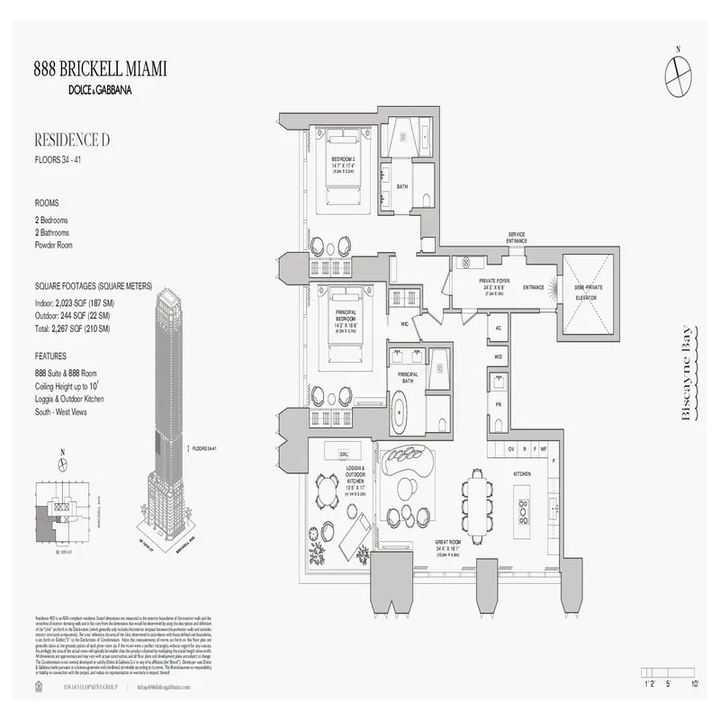888 Brickell Miami Dolce and Gabbana floor plan 18