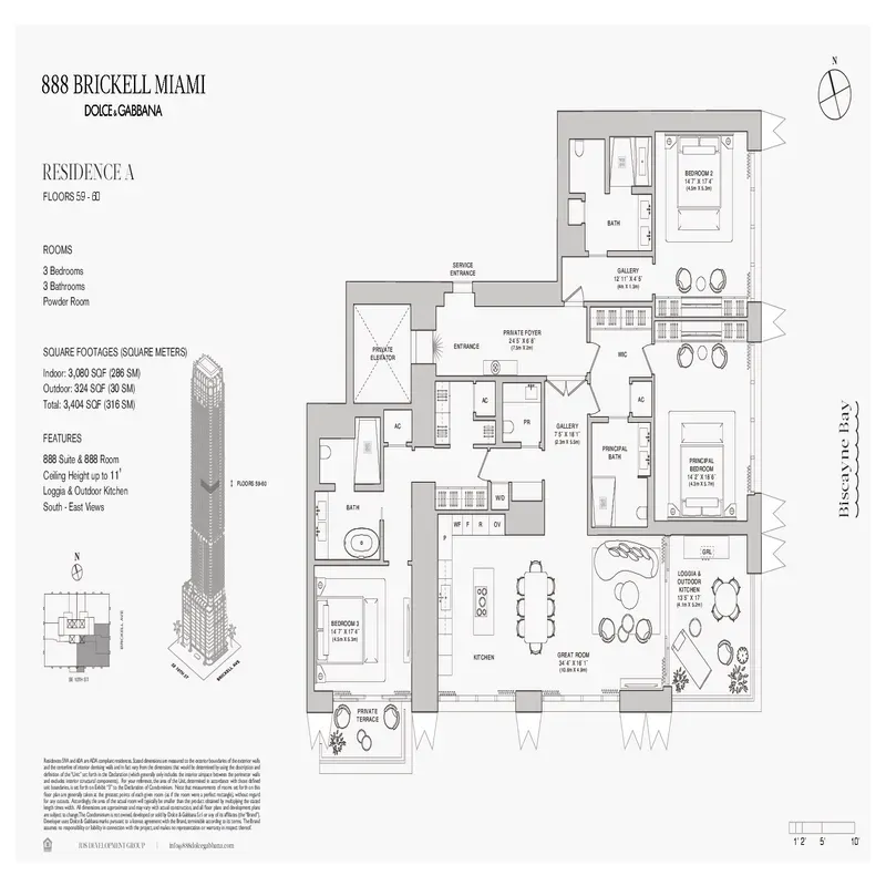 888 Brickell Miami Dolce and Gabbana floor plan 25