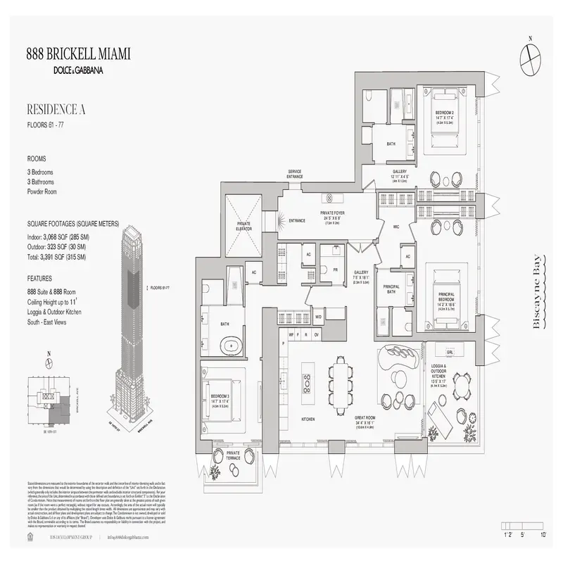 888 Brickell Miami Dolce and Gabbana floor plan 27
