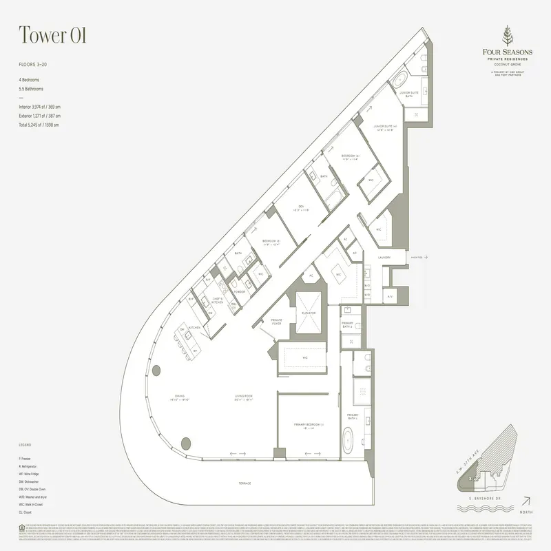 Four Seasons Private Residences Coconut Grove floor plan 1