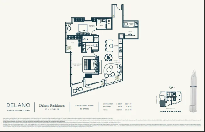 Delano Residences and Hotel floor plan 3
