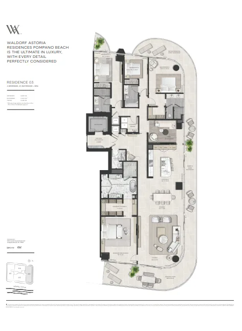 Waldorf Astoria Residences Pompano Beach floor plan 3